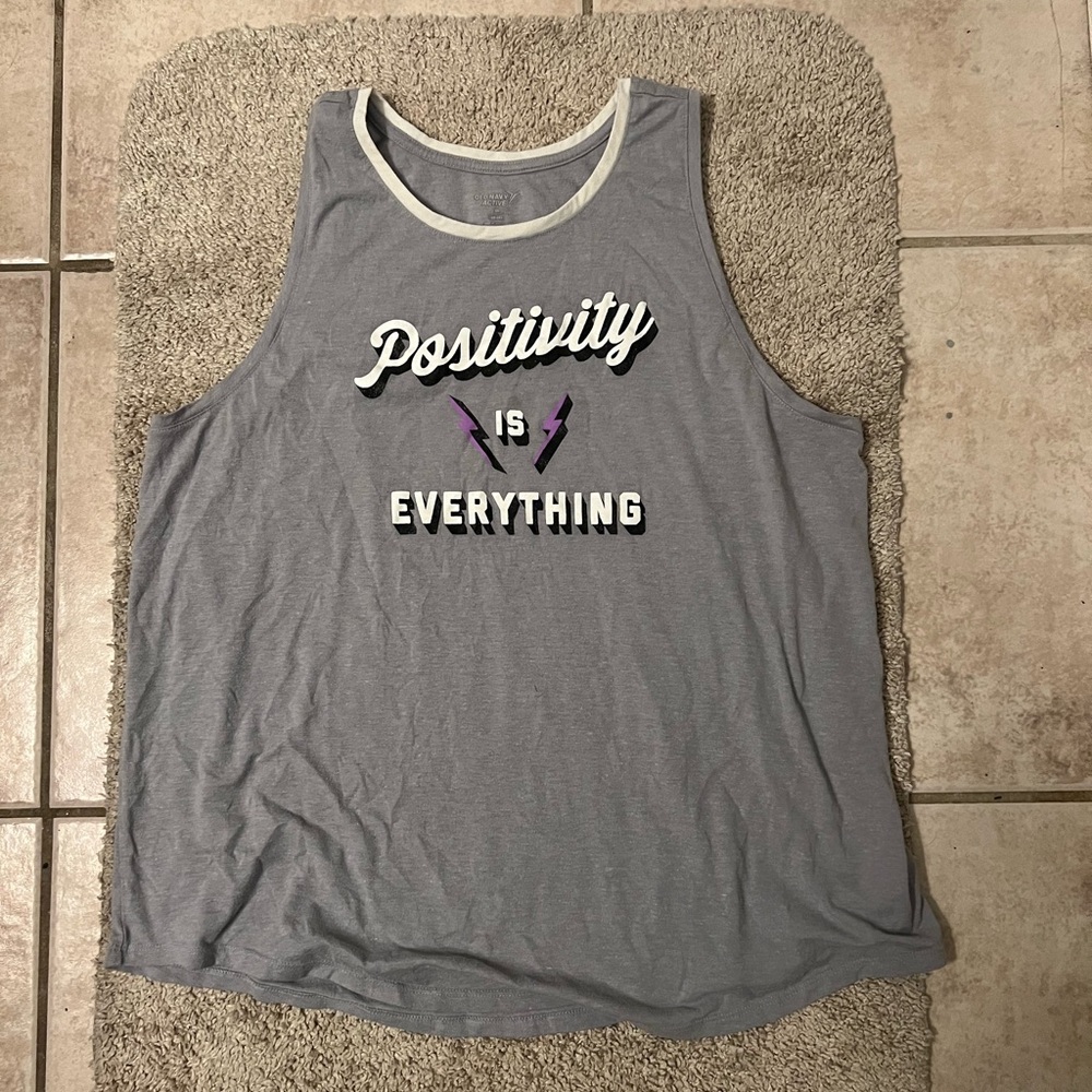 Old navy active tank top positivity is everything grey